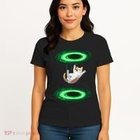 Funny Cat Falls Through Portal For Kitten And Cats Lovers Women's T-Shirt thumb 4