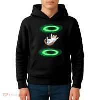 Funny Cat Falls Through Portal For Kitten And Cats Lovers Kids Hoodie thumb 4