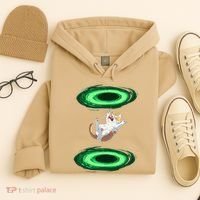 Funny Cat Falls Through Portal For Kitten And Cats Lovers Hoodie thumb 4