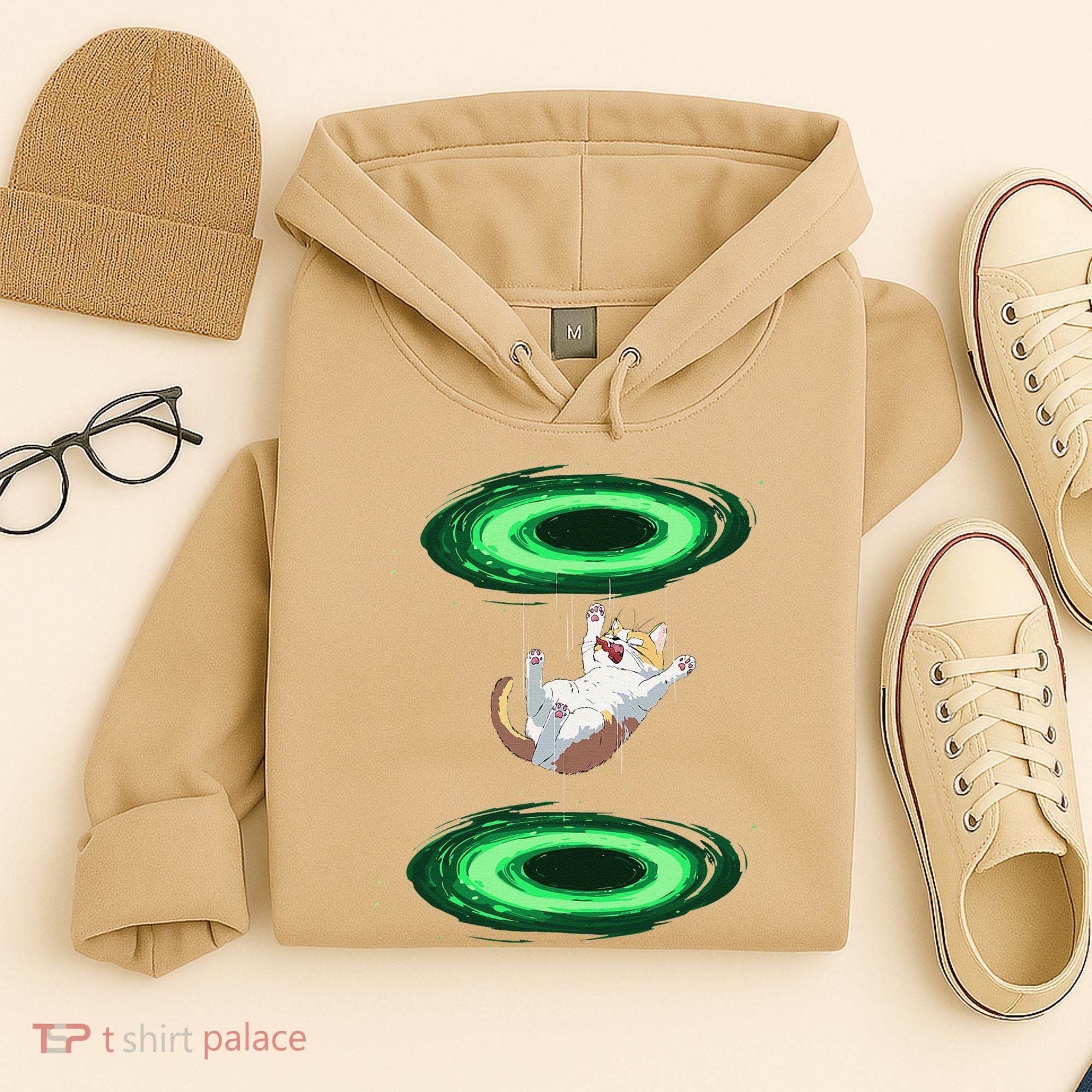 Funny Cat Falls Through Portal For Kitten And Cats Lovers Hoodie