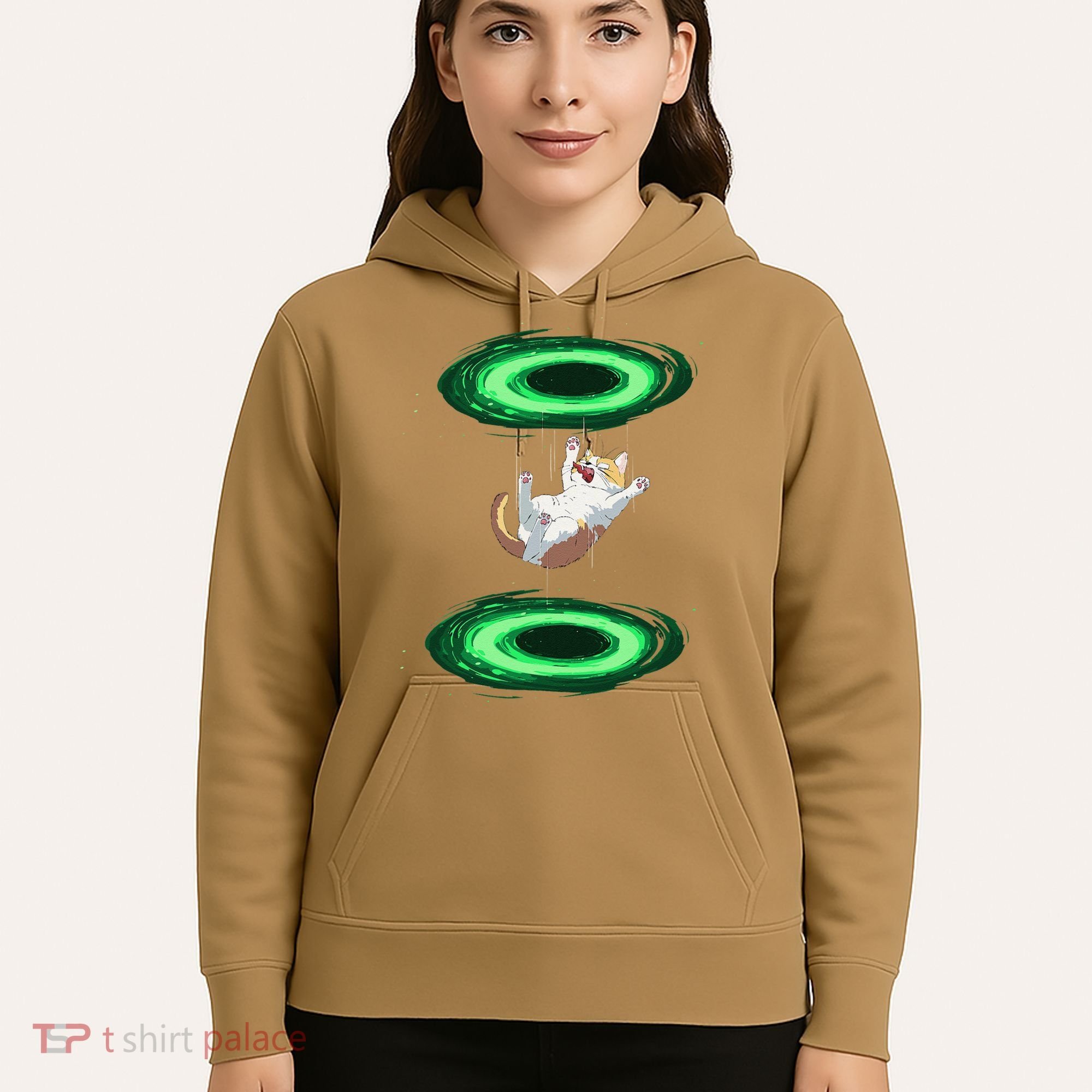 Funny Cat Falls Through Portal For Kitten And Cats Lovers Hoodie