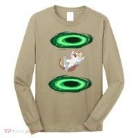 Funny Cat Falls Through Portal For Kitten And Cats Lovers Long Sleeve Shirt thumb 0