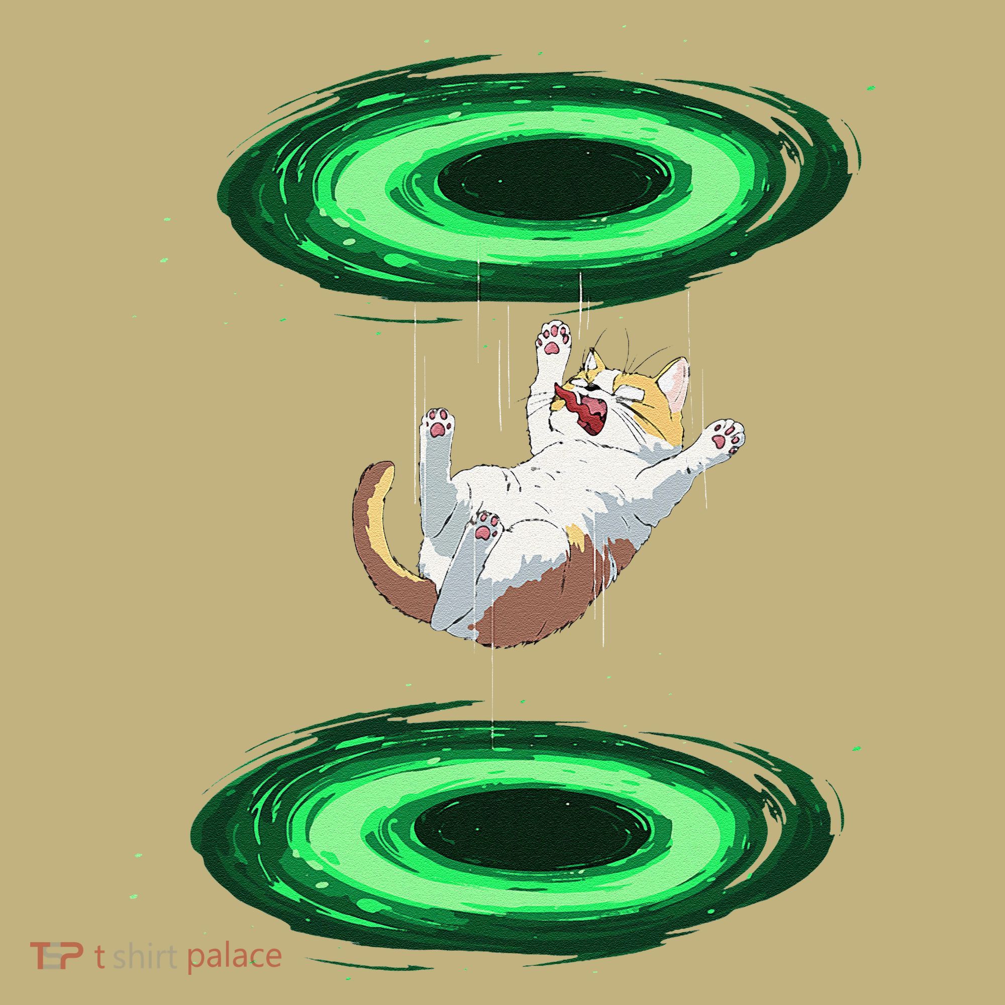 Funny Cat Falls Through Portal For Kitten And Cats Lovers Long Sleeve Shirt