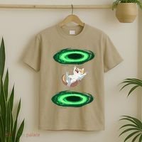 Funny Cat Falls Through Portal For Kitten And Cats Lovers T-Shirt thumb 2