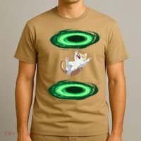 Funny Cat Falls Through Portal For Kitten And Cats Lovers T-Shirt thumb 3