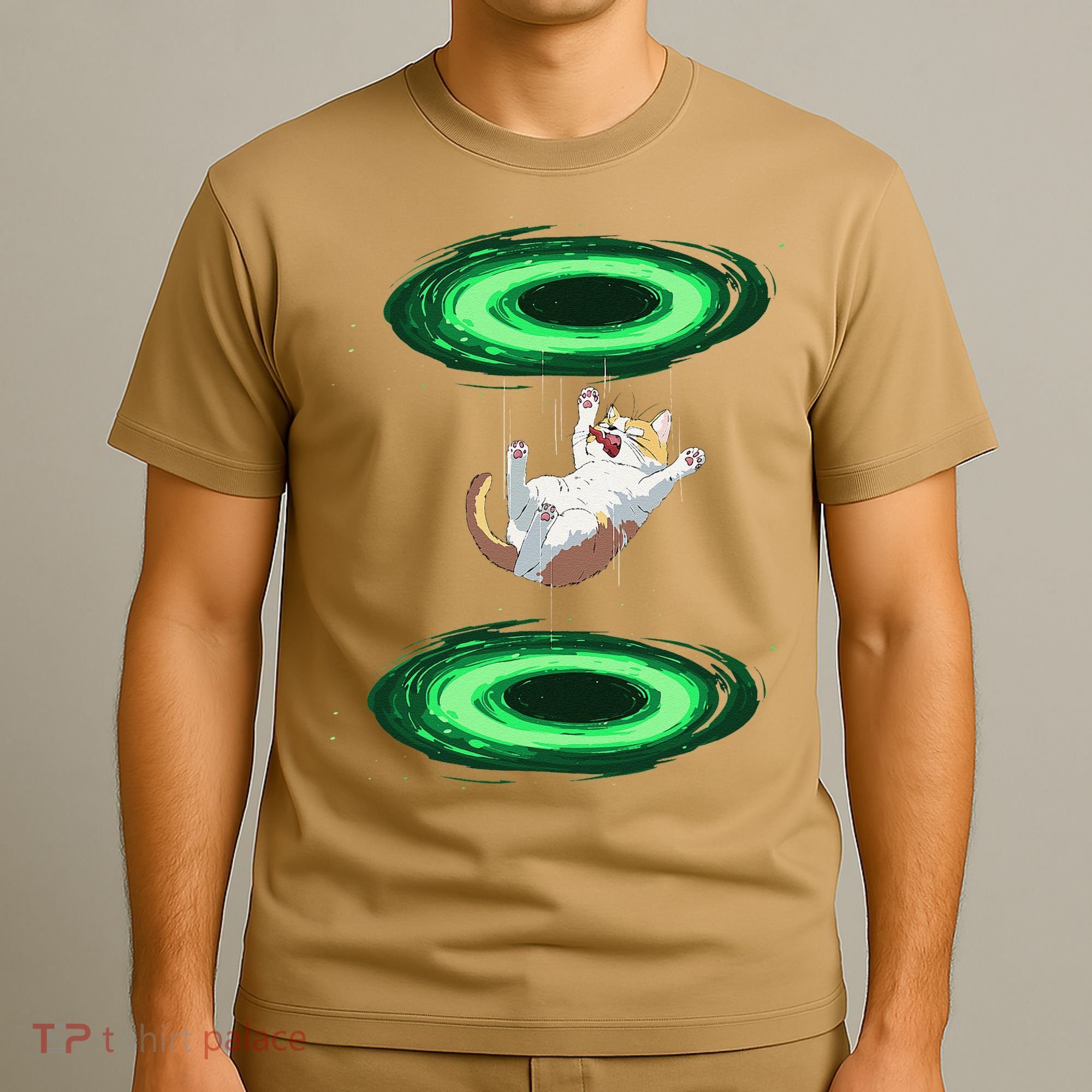 Funny Cat Falls Through Portal For Kitten And Cats Lovers T-Shirt