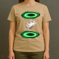 Funny Cat Falls Through Portal For Kitten And Cats Lovers T-Shirt thumb 4