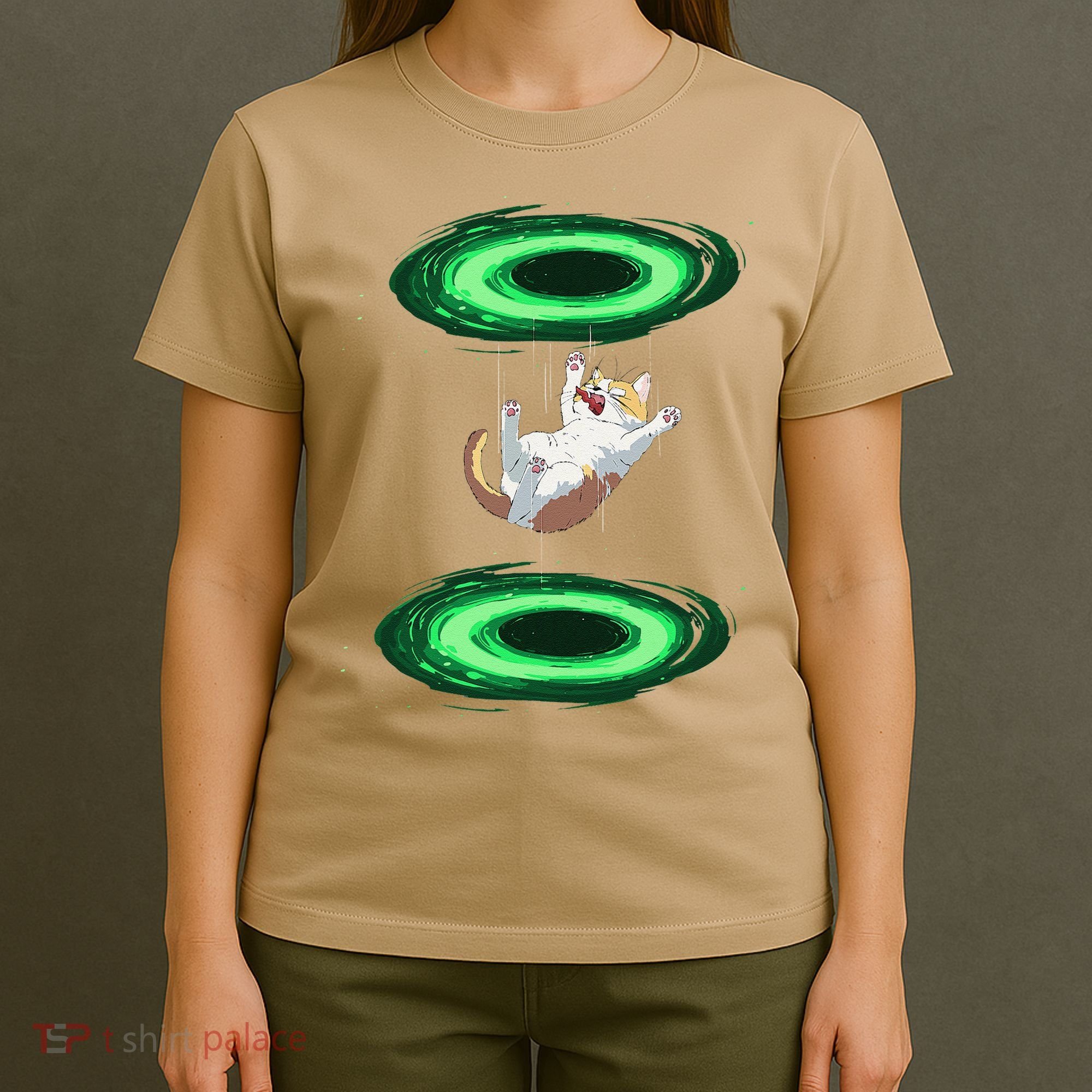 Funny Cat Falls Through Portal For Kitten And Cats Lovers T-Shirt