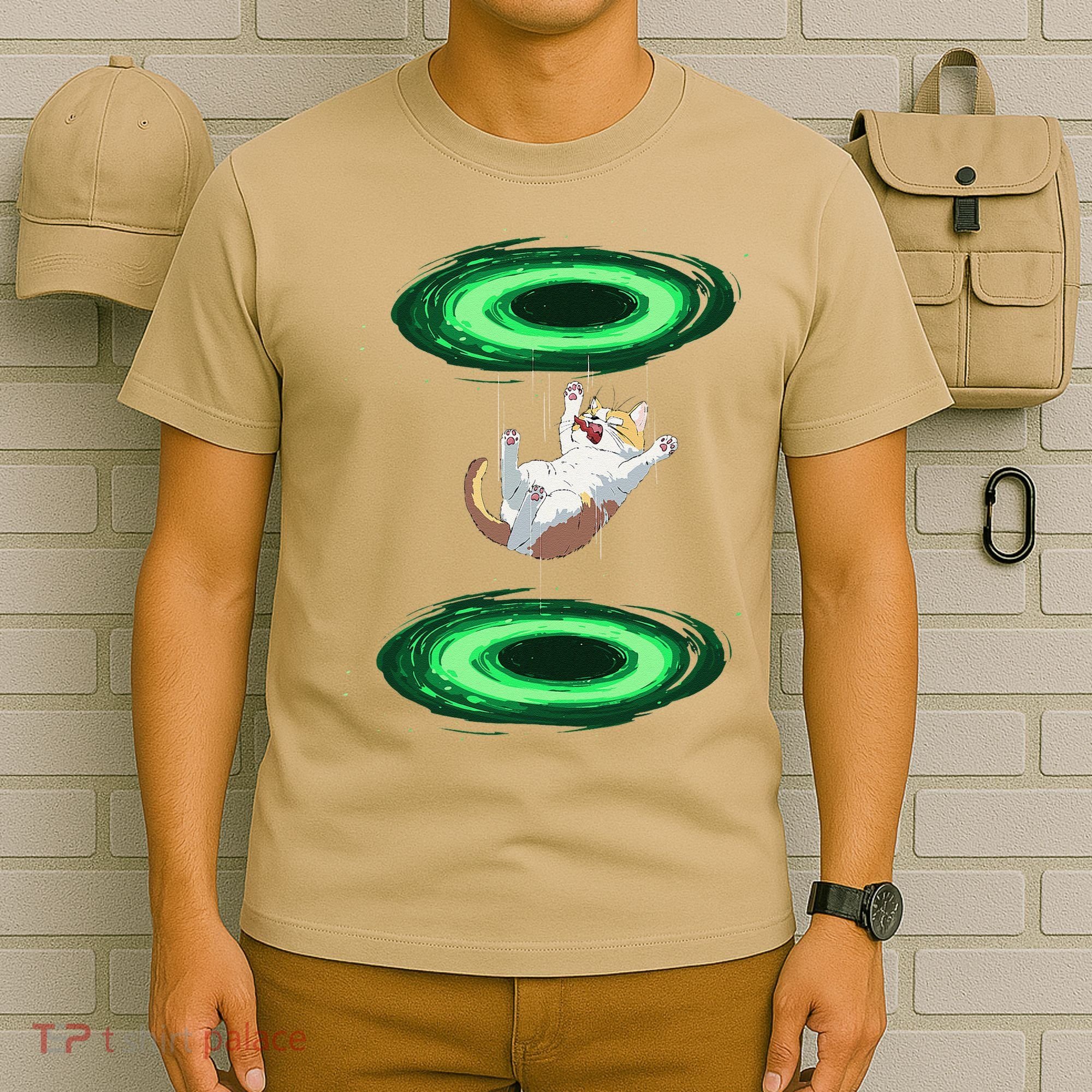 Funny Cat Falls Through Portal For Kitten And Cats Lovers T-Shirt