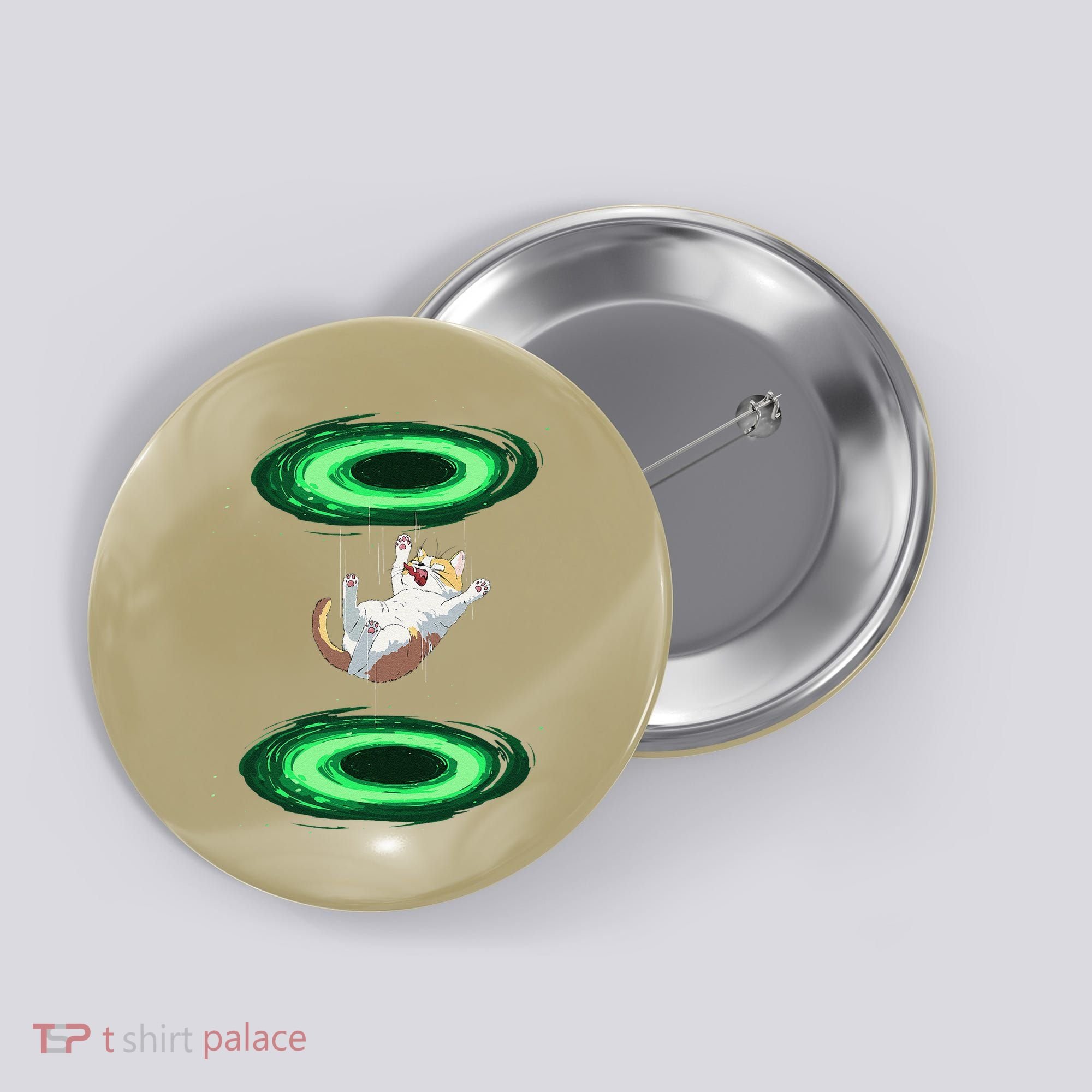 Funny Cat Falls Through Portal For Kitten And Cats Lovers Button