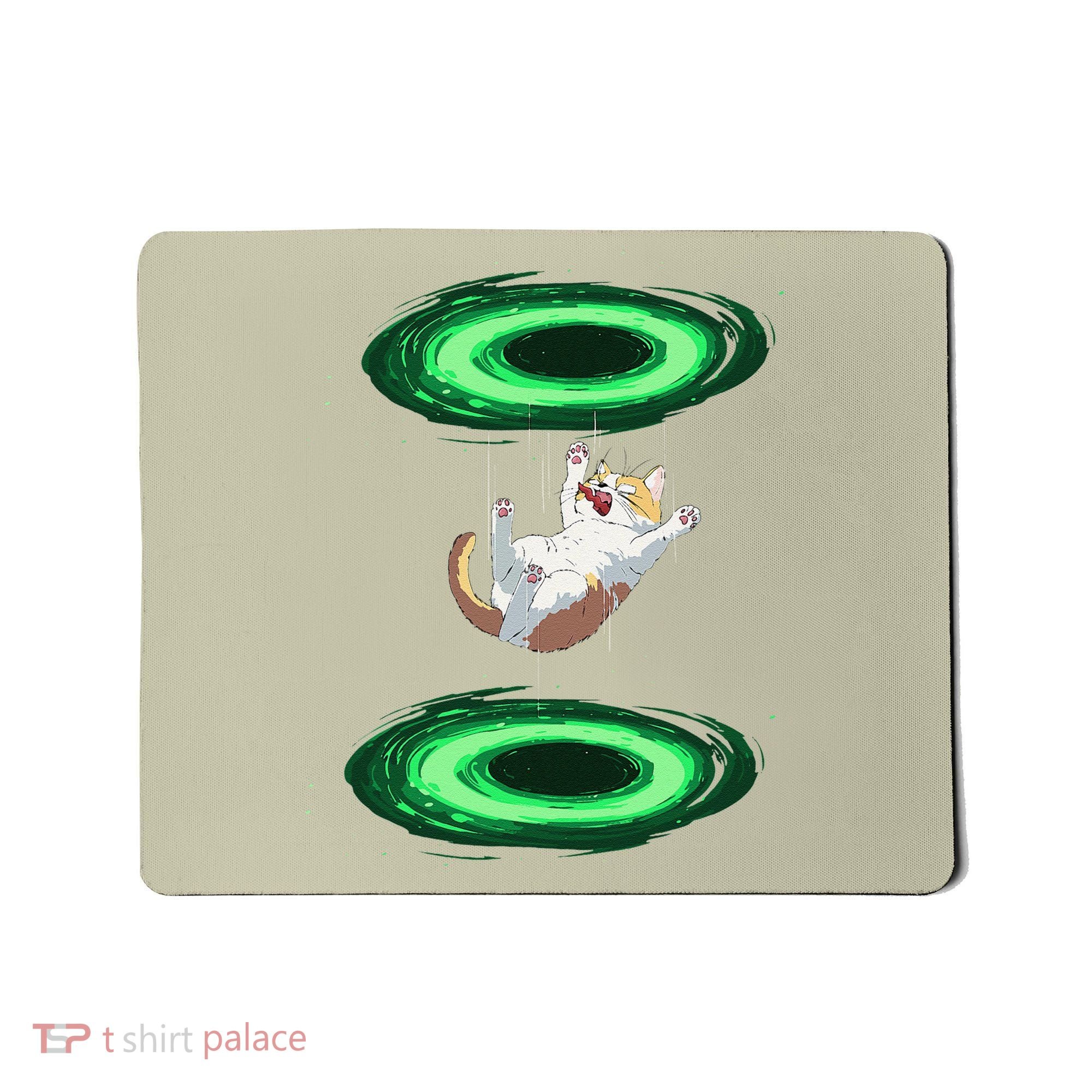 Funny Cat Falls Through Portal For Kitten And Cats Lovers Mousepad