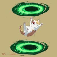 Funny Cat Falls Through Portal For Kitten And Cats Lovers Mousepad thumb 1