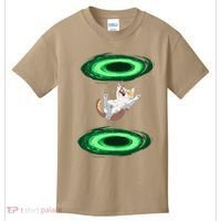 Funny Cat Falls Through Portal For Kitten And Cats Lovers Kids T-Shirt thumb 0