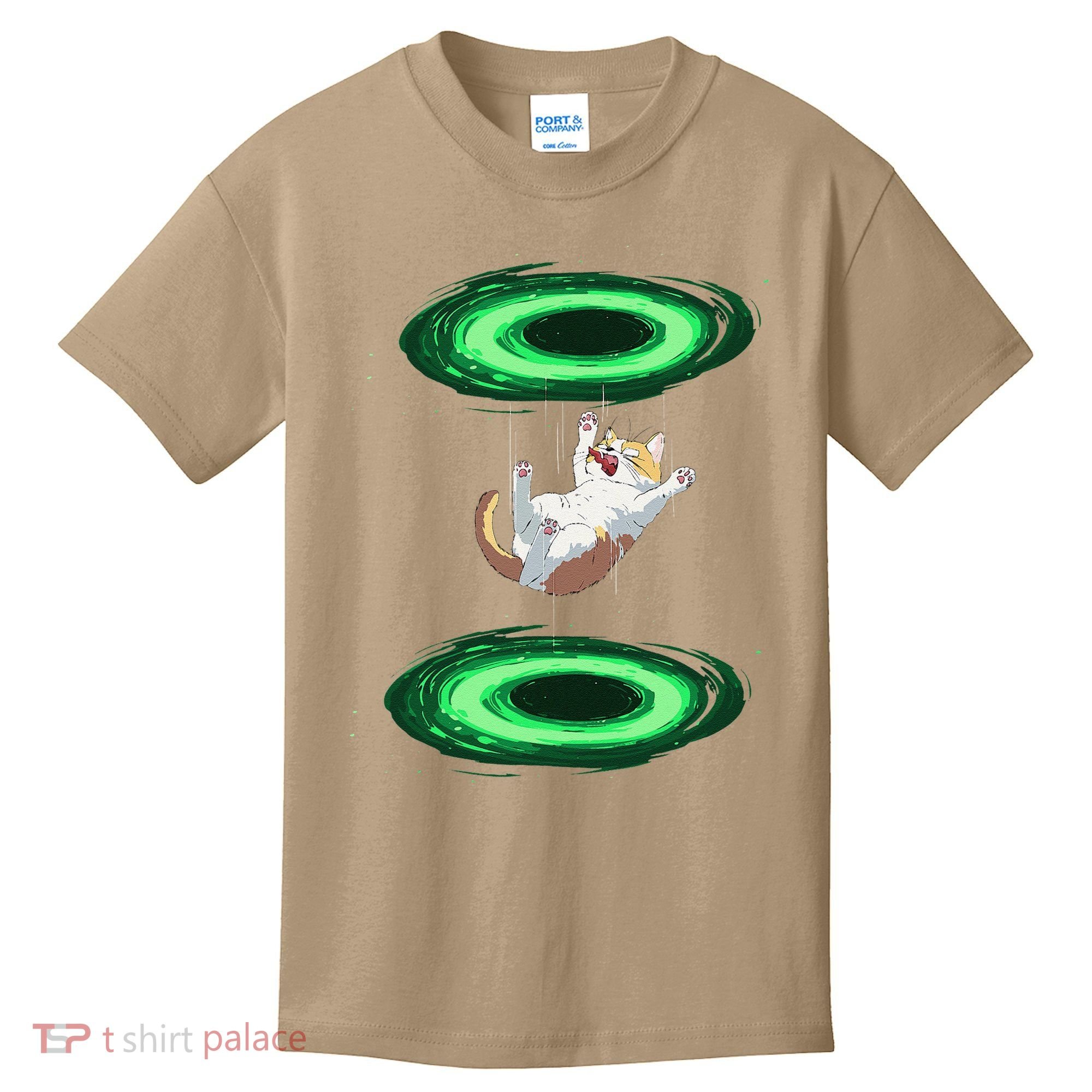Funny Cat Falls Through Portal For Kitten And Cats Lovers Kids T-Shirt