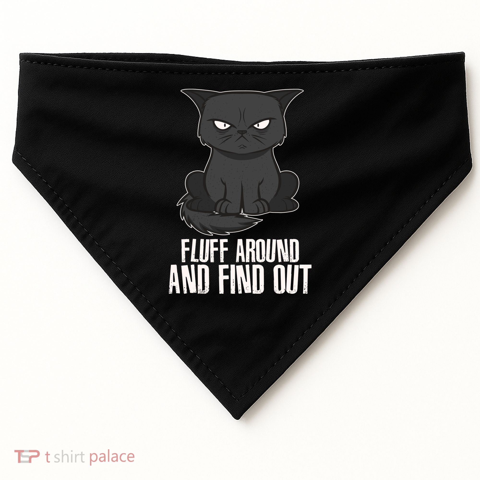 Funny Cat Fluff Around And Find Out USA-Made Doggie Bandana