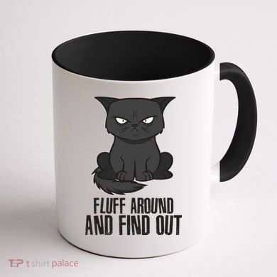 Funny Cat Fluff Around And Find Out Coffee Mug back