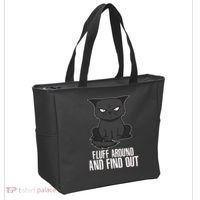 Funny Cat Fluff Around And Find Out Tote Bag thumb 2