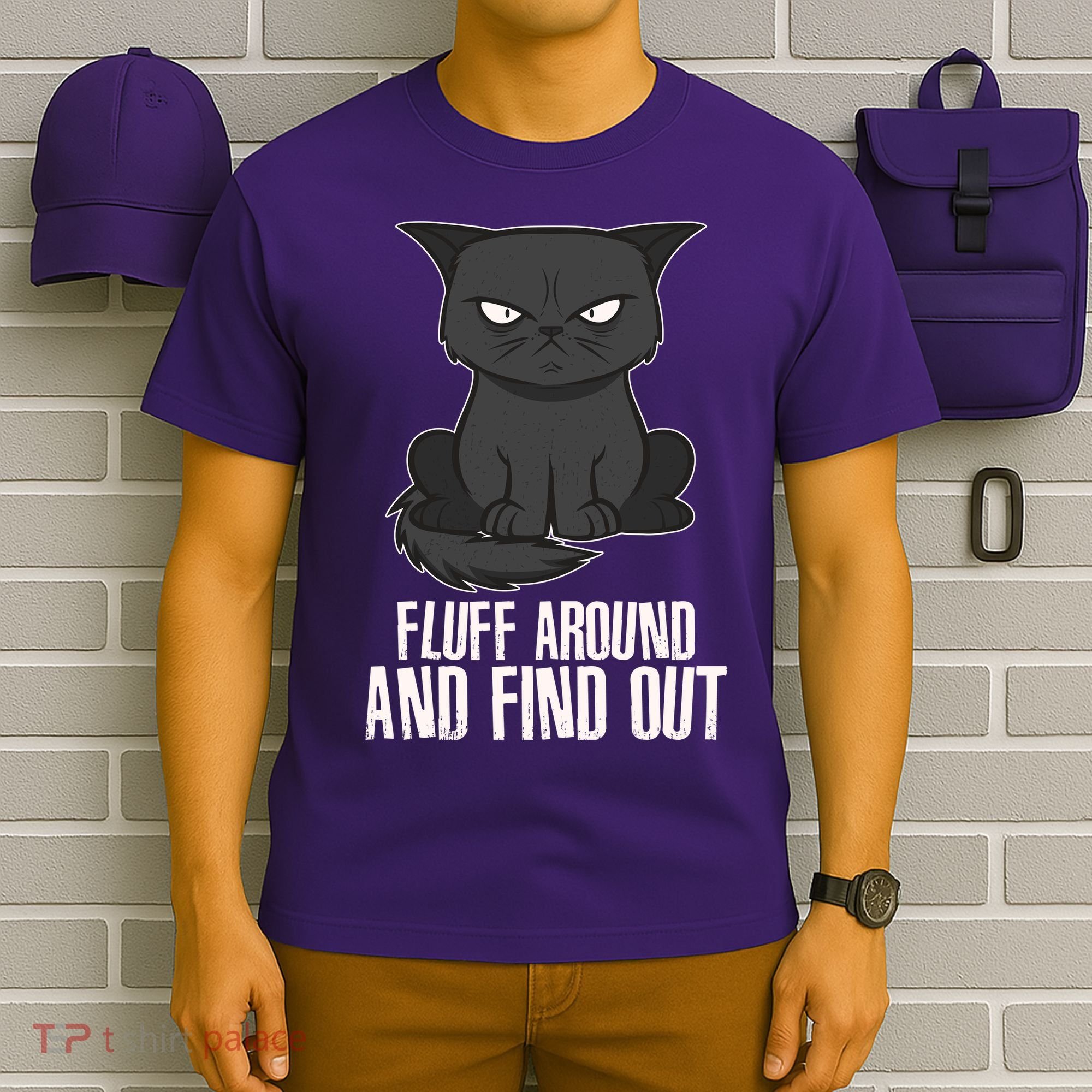 Funny Cat Fluff Around And Find Out T-Shirt