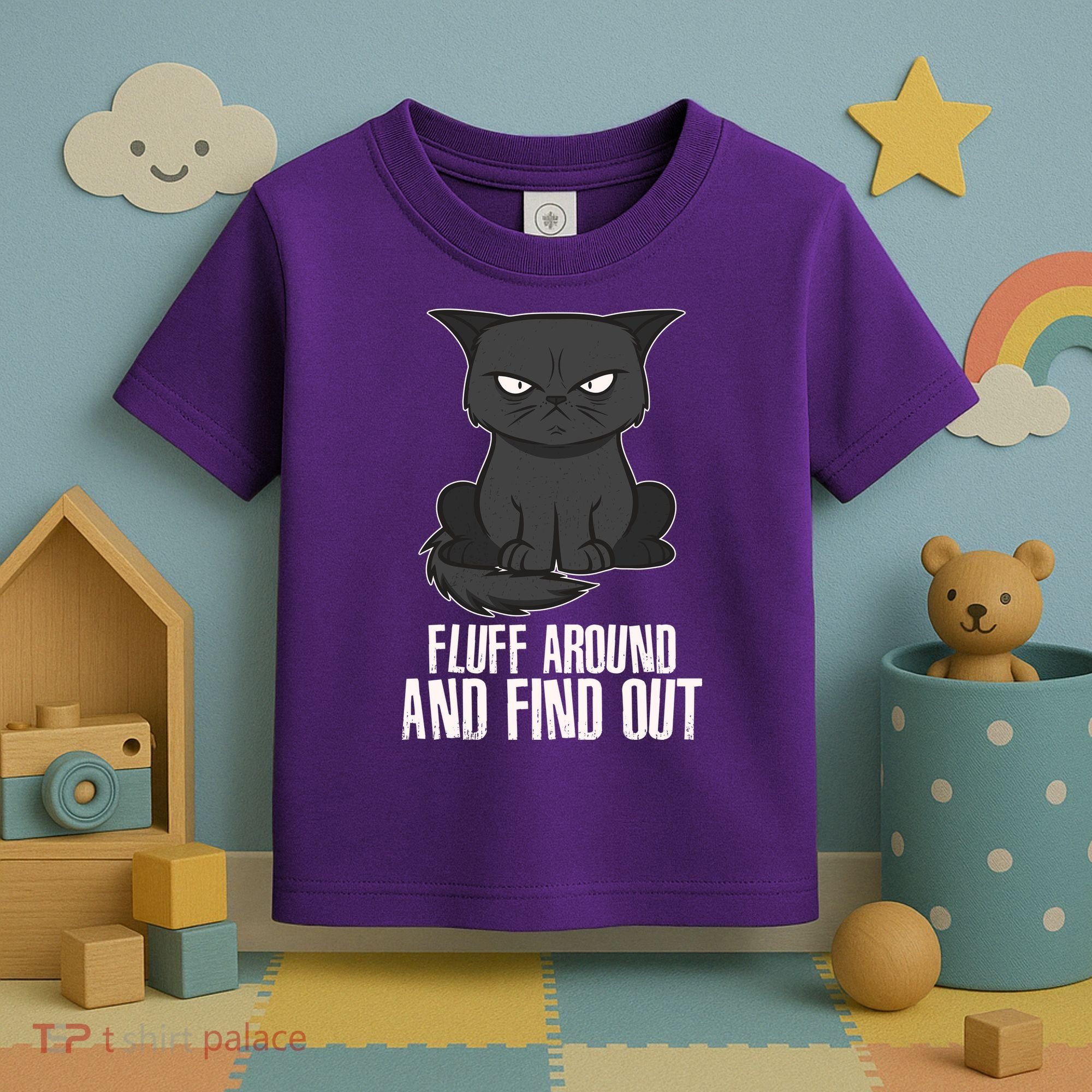 Funny Cat Fluff Around And Find Out Toddler T-Shirt
