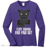 Funny Cat Fluff Around And Find Out Women's Long Sleeve Shirt thumb 0