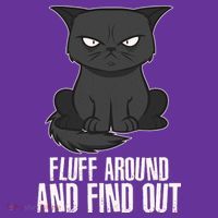 Funny Cat Fluff Around And Find Out Kids T-Shirt thumb 4