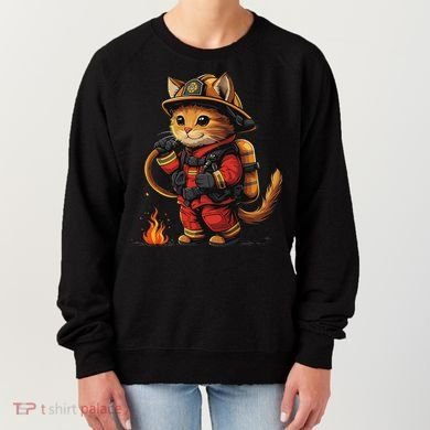 Funny Cat Firefighter Women's Sweatshirt