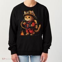Funny Cat Firefighter Women's Sweatshirt thumb 0