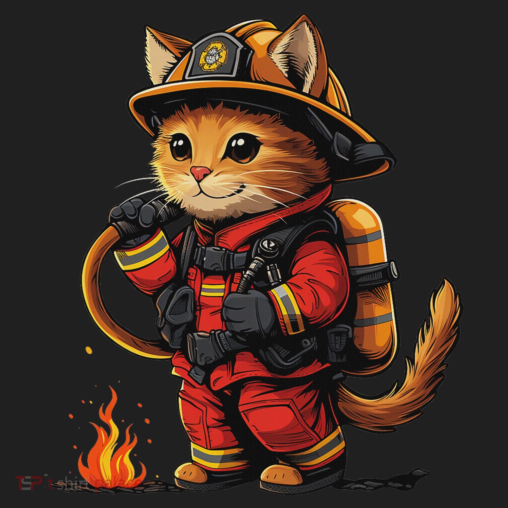Funny Cat Firefighter Women's Sweatshirt
