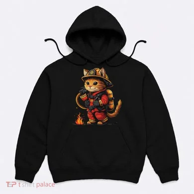 Funny Cat Firefighter Hoodie