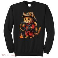 Funny Cat Firefighter Sweatshirt thumb 0