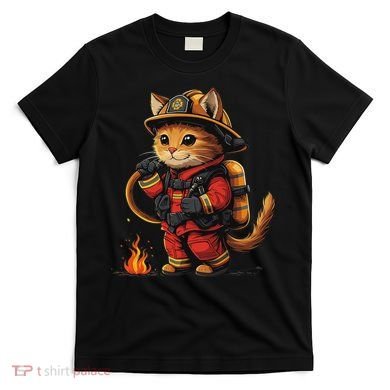 Funny Cat Firefighter T-Shirt