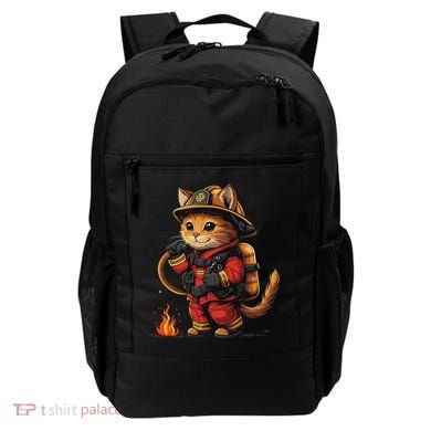 Funny Cat Firefighter Backpack