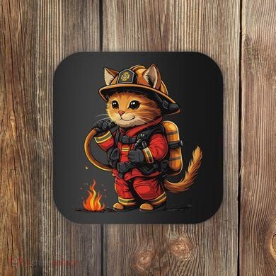 Funny Cat Firefighter Coaster