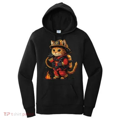 Funny Cat Firefighter Women's Hoodie