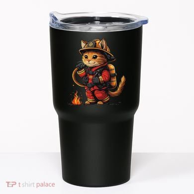 Funny Cat Firefighter Tumbler