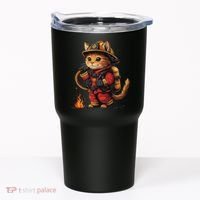 Funny Cat Firefighter Tumbler thumb 0