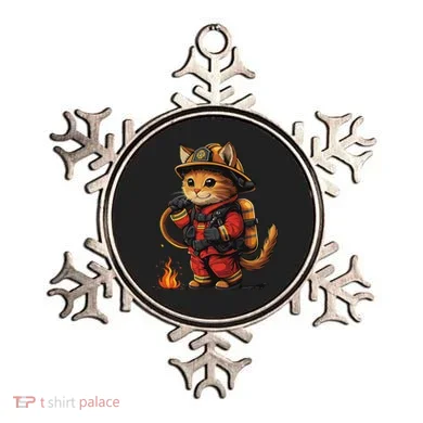 Funny Cat Firefighter Ornament