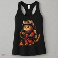 Funny Cat Firefighter Women's Tank Top thumb 3