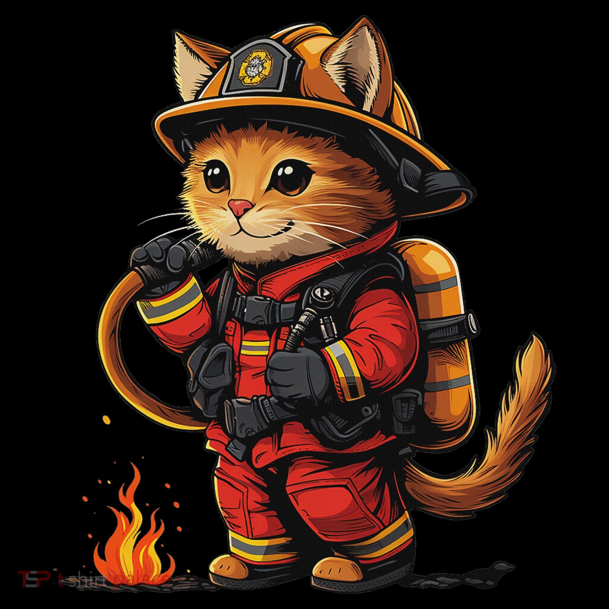 Funny Cat Firefighter Baby Bodysuit