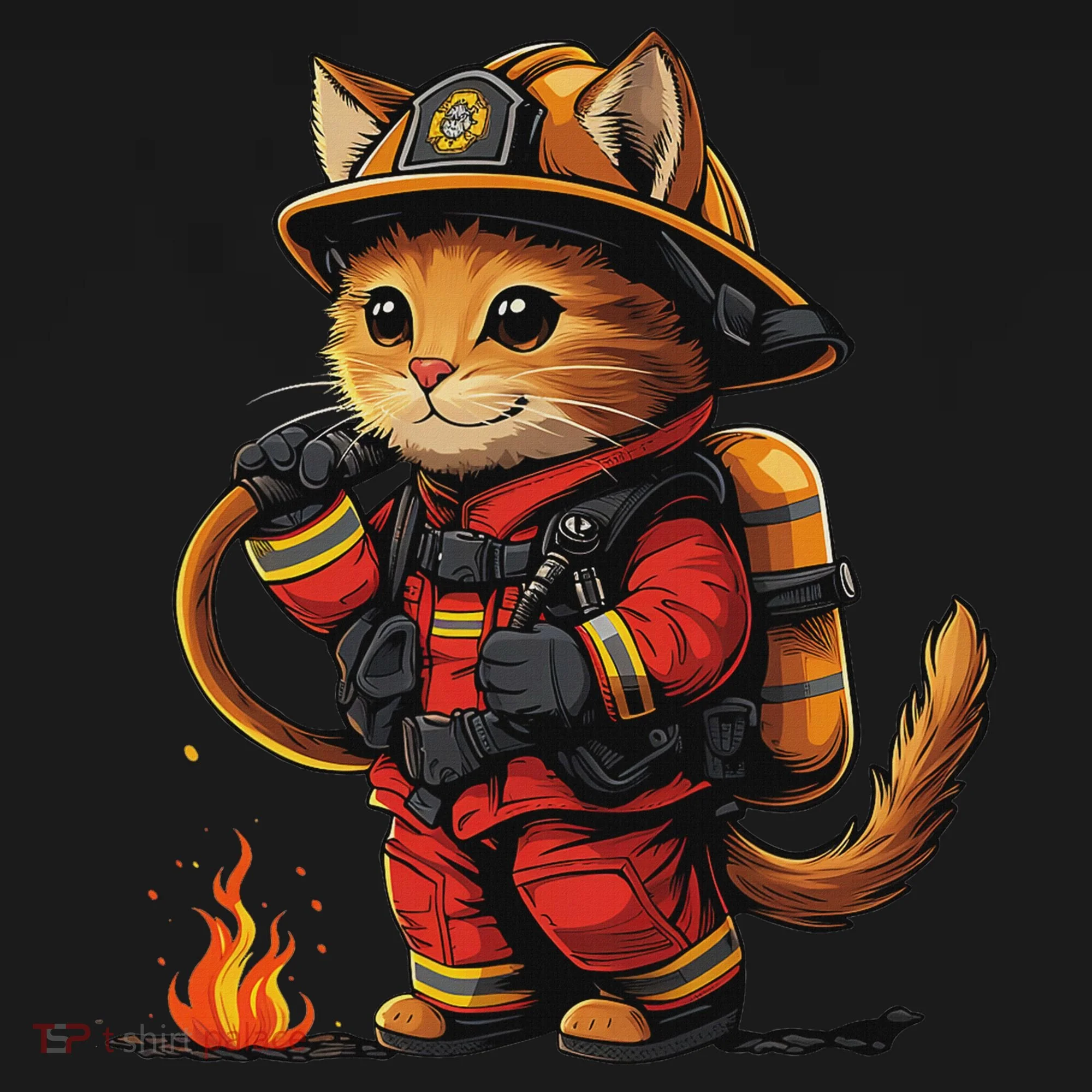 Funny Cat Firefighter Baby Bodysuit