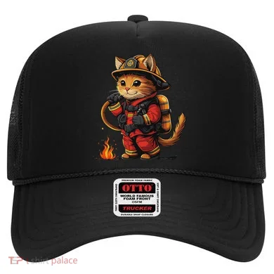 Funny Cat Firefighter Hat