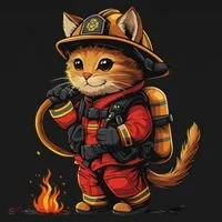 Funny Cat Firefighter Toddler Hoodie thumb 2