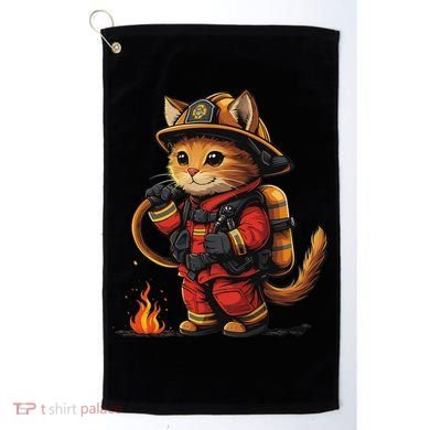 Funny Cat Firefighter Golf Towel