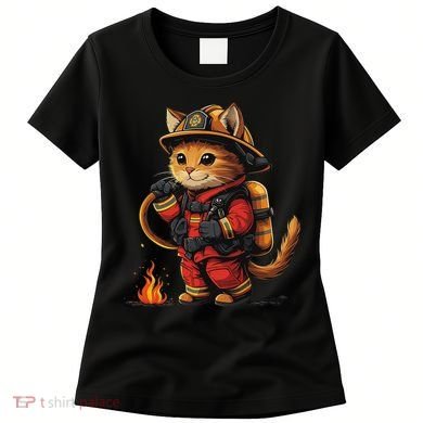 Funny Cat Firefighter Women's T-Shirt