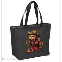 Funny Cat Firefighter Tote Bag thumb 2