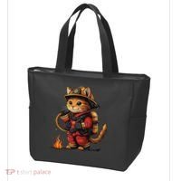 Funny Cat Firefighter Tote Bag thumb 3