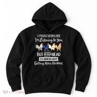 Funny Chicken Farmer Women Men Getting A Lot Chickens Hoodie thumb 0