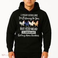 Funny Chicken Farmer Women Men Getting A Lot Chickens Hoodie thumb 2