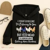 Funny Chicken Farmer Women Men Getting A Lot Chickens Hoodie thumb 4
