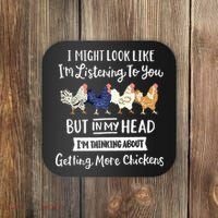 Funny Chicken Farmer Women Men Getting A Lot Chickens Coaster thumb 0